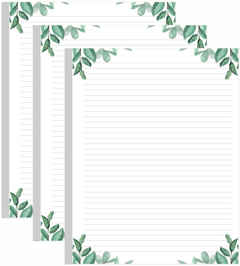 Yaridar (3-Pack) Stationery Lined Paper, Letter Size Unpunched Ruled Filler Paper, 300Sheets / 600Pages Loose-Leaf Line Paper, 100gsm White Paper, 8.5'' x 11'', Leaf - Image 1